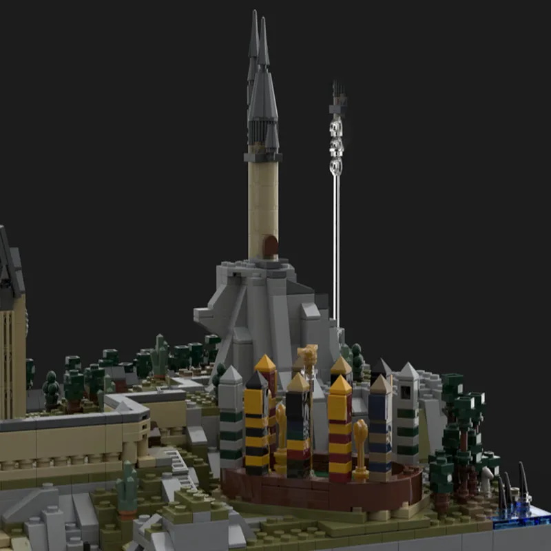 Spot MOC-161358 Tovenaar Kasteel en Grond Uitbreiding Compatibel Middeleeuws Kasteel Model Bouwstenen Assemblage Bouwstenen Speelgoed