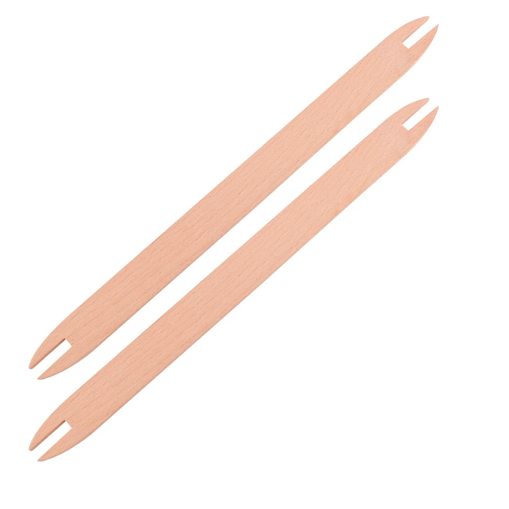 2 Pcs Knitting Tools Weaving Stick Wooden Needle Woven Baskets Sewing Natural Shuttles Crochet Hook