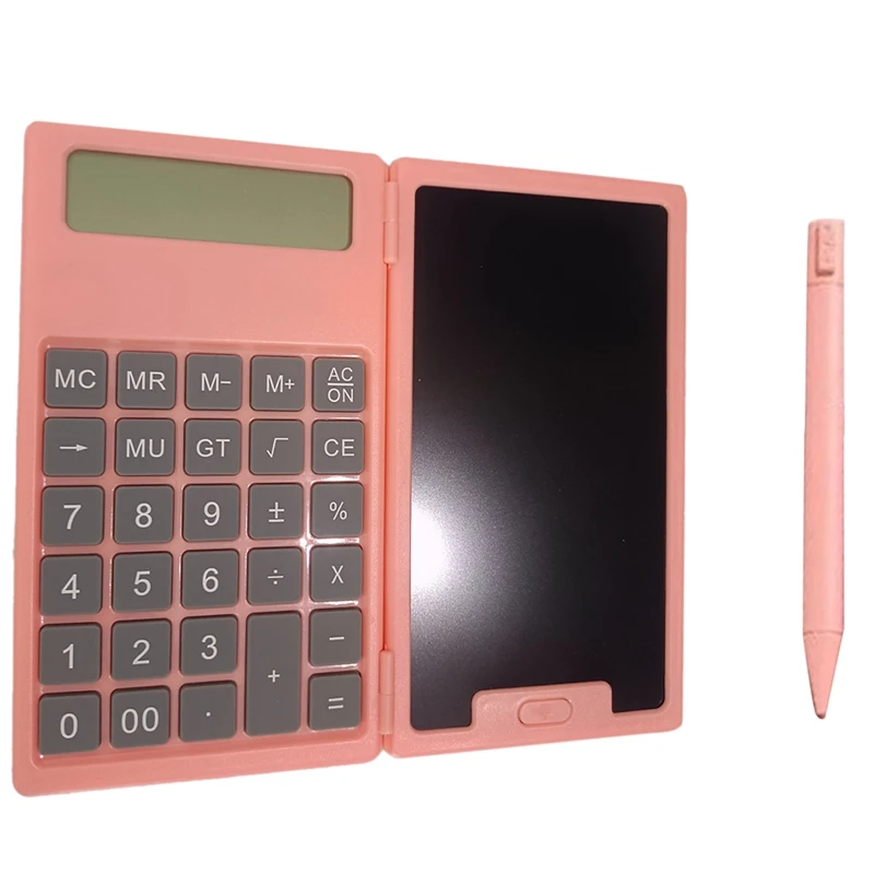 1Set School Season Scientific Calculator Folding Tablet Business Office Portable Tablet Plastic ,Pink