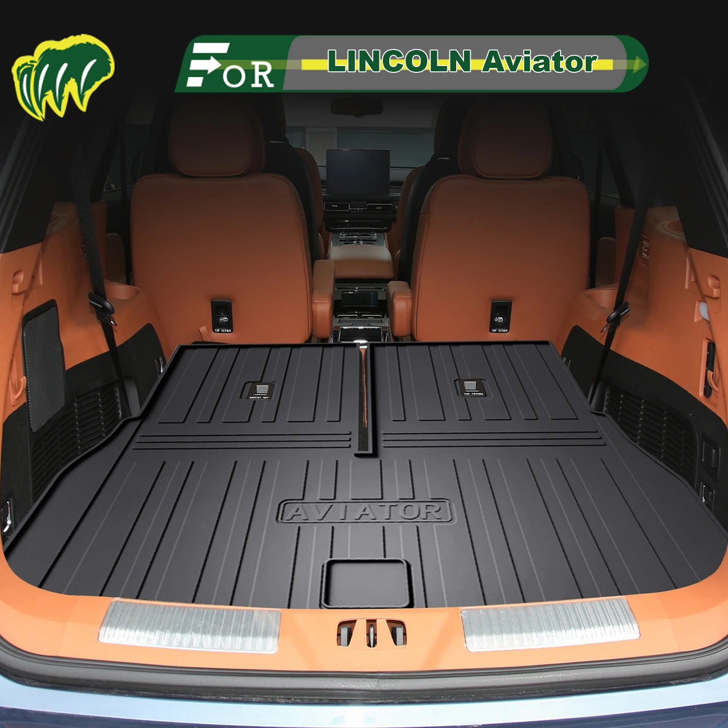 

Для LINCOLN Aviator 2020-2025 TPE индивидуальный коврик для багажника автомобиля всесезонный коврик для багажника 3D-образный коврик для багажника Защитный коврик для заднего багажника