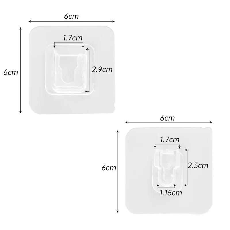 Crochet de patch double face suspendu collant pour la salle de bain, crochet mural adhésif transparent, ventouse de tasse, kit de crochet de chambre à coucher HOKitchen