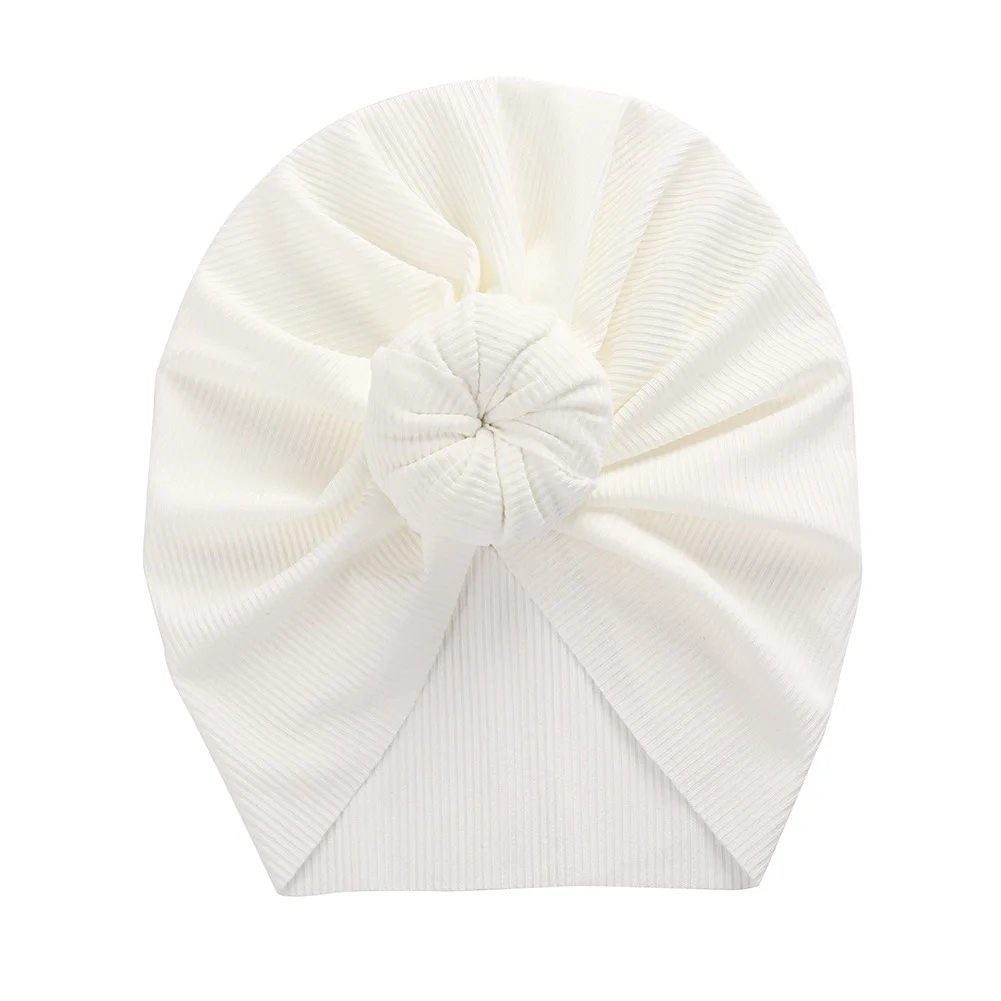 Turbante para bebés, accesorios para recién nacidos, diadema de Nudo sólido para niños pequeños, turbante de algodón, gorro de invierno