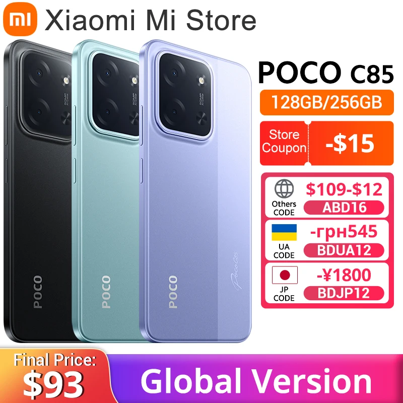 POCO C85 Global Version Smartphone Helio G81-Ultra 6.9" Dot Drop display 6000mAh battery 50MP Camera 33W NFC