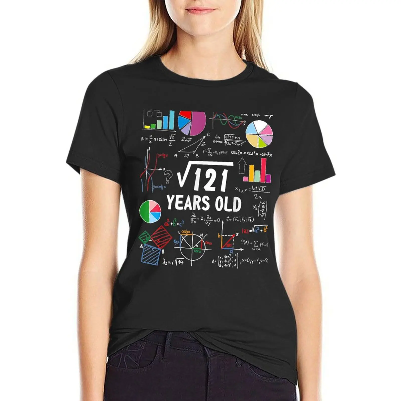 

Square Root Of 121 11Th Birthday 11 Year Old Gifts Love Math T-Shirt oversized anime tops customs luxury designer clothing Women