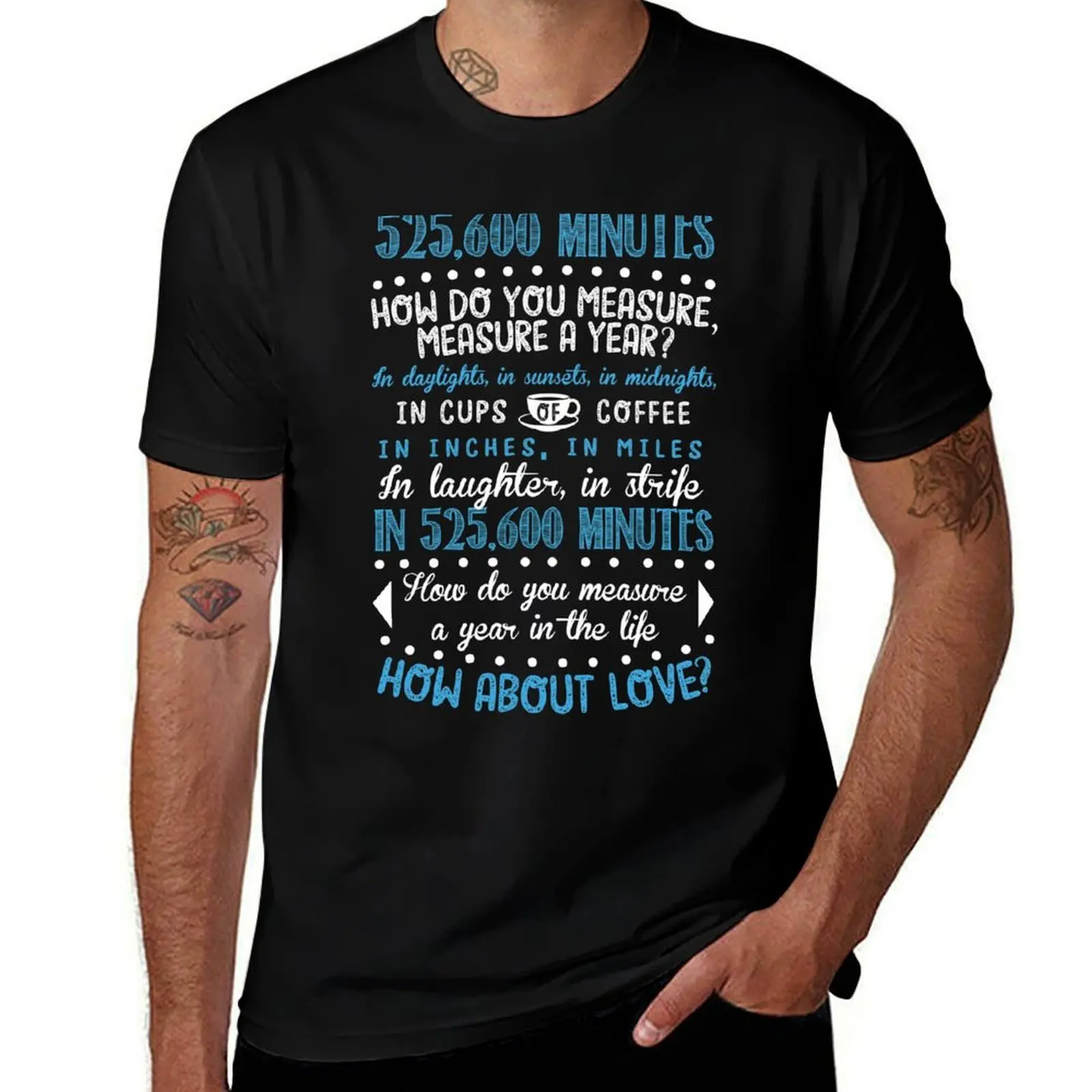 How Do You Measure A Year In Life? T-Shirt Abstract Pattern Print Top T-Shirt