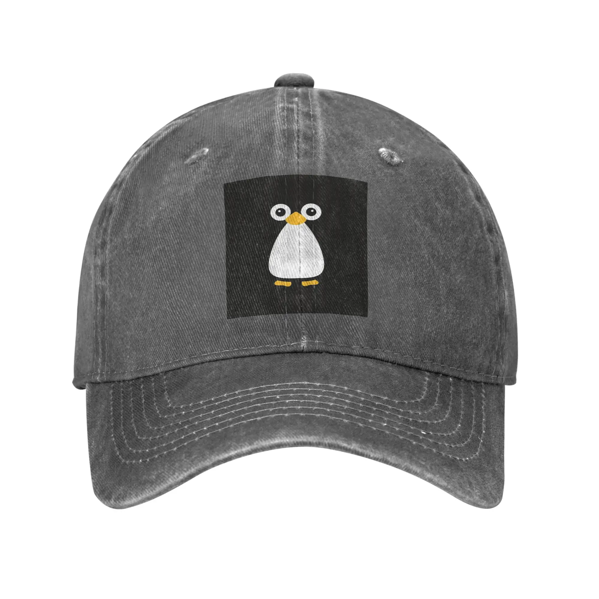 Cute Vector Penguin Washed Denim Cap Casual Baseball Caps Adjustable Hat Summer Unisex Baseball Hats