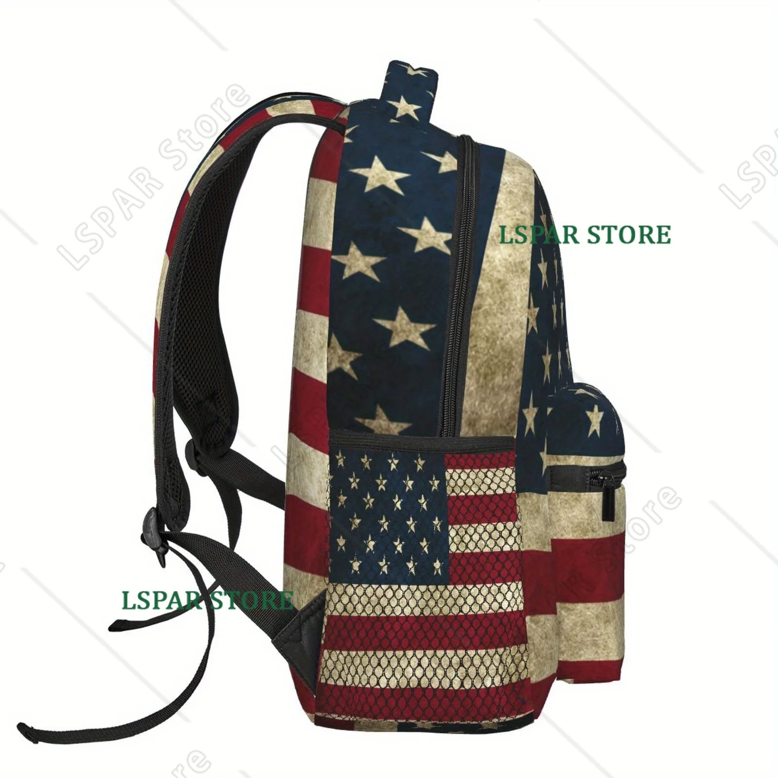 Vintage American Flag Backpack Unisex Casual Laptop Backpacks School Bookbag Travel Hiking Camping Daypack