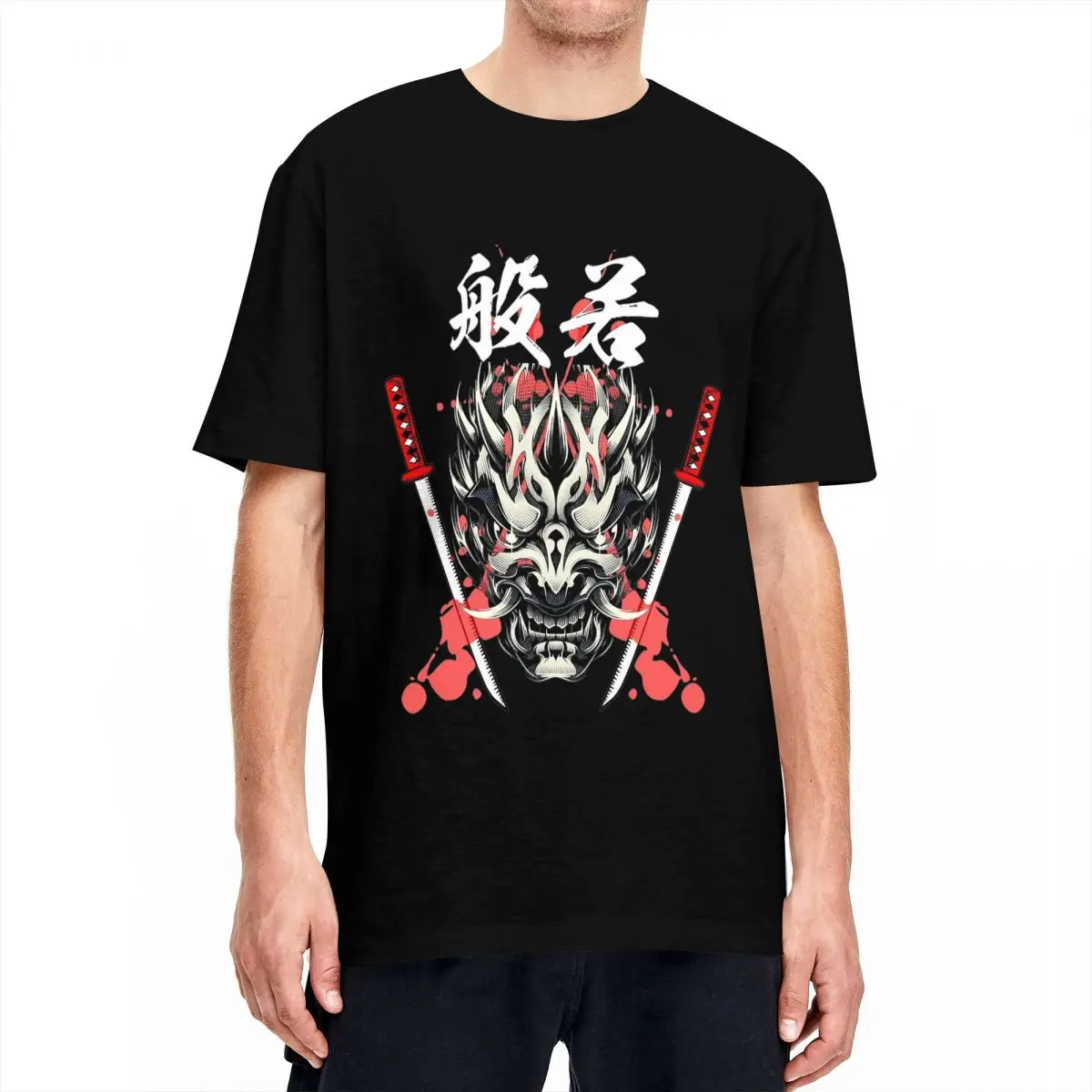 HANNYA Japanese Samurai T-Shirt For Men Women 100%Cotton Clothes Harajuku O-neck Short Sleeve