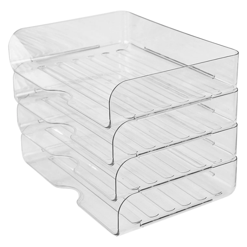 

NEW-Office Organization And Storage, Letter Tray Desk Organizer, Stackable Document Organizer, Paper Organizer,4Pcs