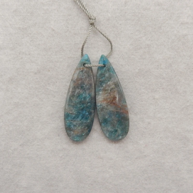 

B & F натуральный синий апатит кристалл серьги-капли бусины 33x12x4 мм 5,7 г модные ювелирные изделия DIY аксессуары для женщин