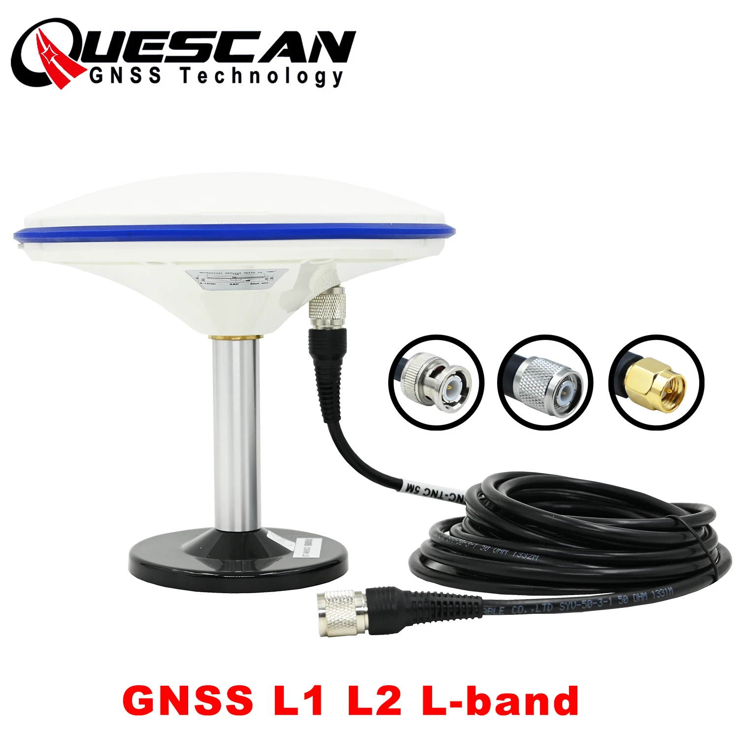 

QUESCAN 40dB GOYH7161 Multi-band RTK L1 L2 L-band GNSS GPS Antenna for Driving Test Agricultural Mapping and Surveying Antenna