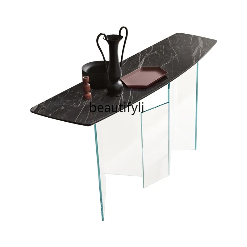 

Suspended rock slab entrance table household villa acrylic modern simple high-end creative