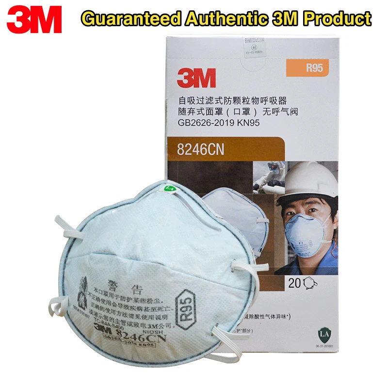 

3M 8246CN R95 Activated Carbon Mask Respirator Disposable Particulate Masks Protect against organic vapor odors and particulate