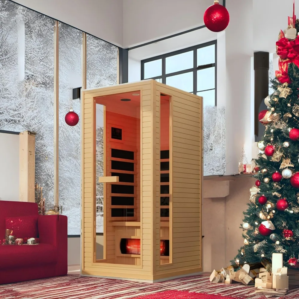 

Infrared Sauna, 1 To 2 Person Full Spectrum Infrared Sauna for Home, Rapid Heating 4 Carbon Panels&1 Carbon Tube, Saunas