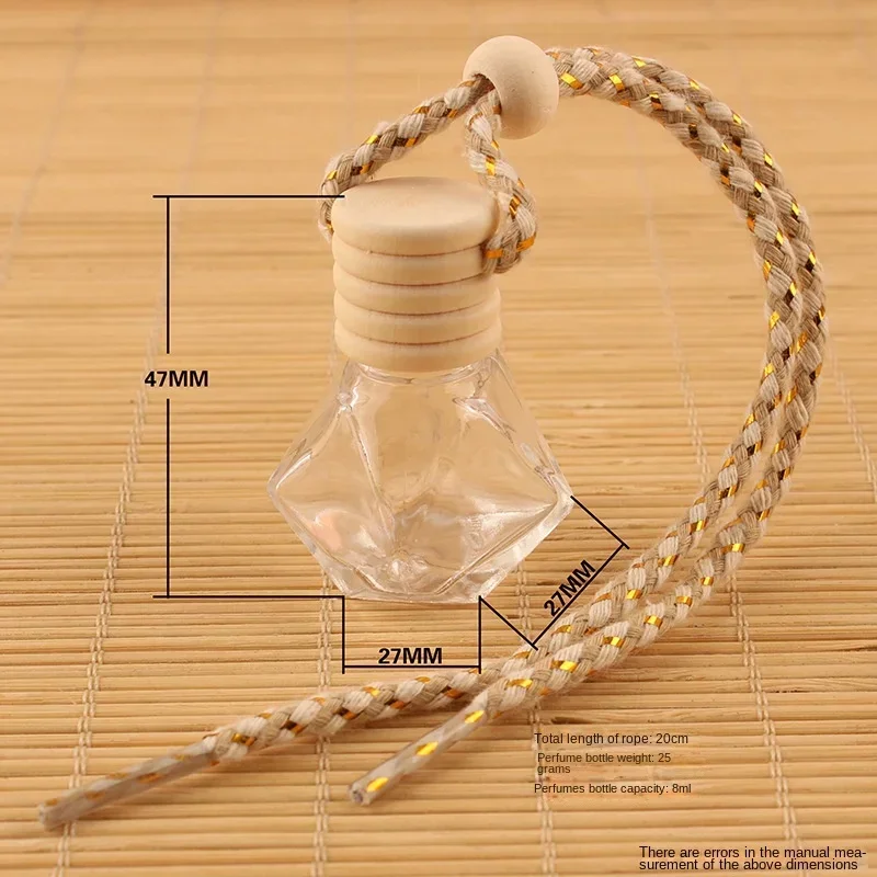 Car aromatherapy empty bottle perfume oil dispenser volatile car air conditioning outlet rear-view mirror glass bottle