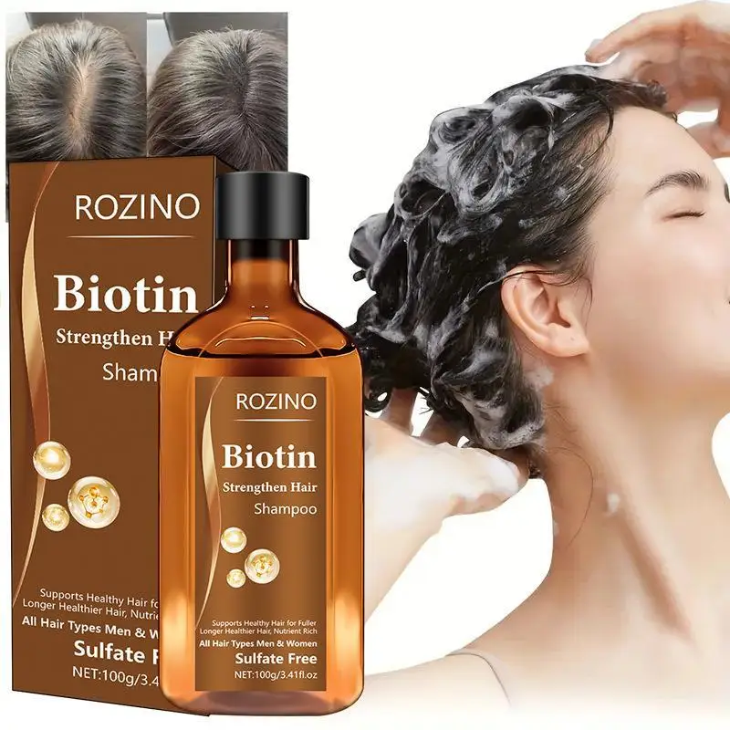 ビオチンヘアシャンプー増毛強化根オイルコントロールヘアボリュームシャンプービオチンヘア血清 30 ミリリットル/100 グラムヘアケア