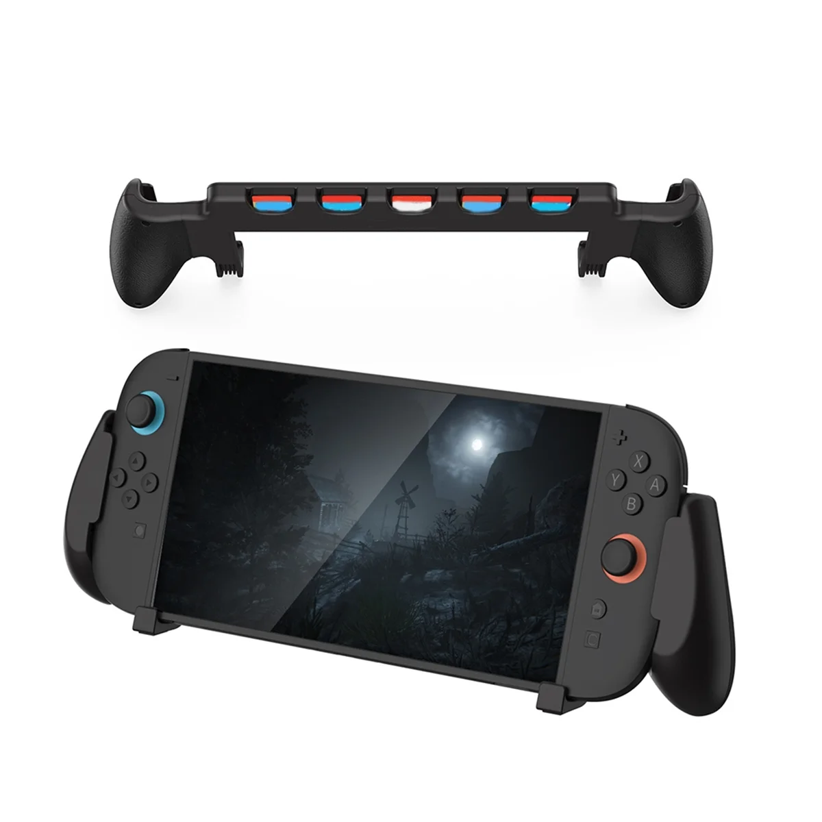 For Nintendo for Switch 2 Grip with Stand Grip Case 5 Game Slots Protective Case Anti Slip Grip Holder Game Accessories