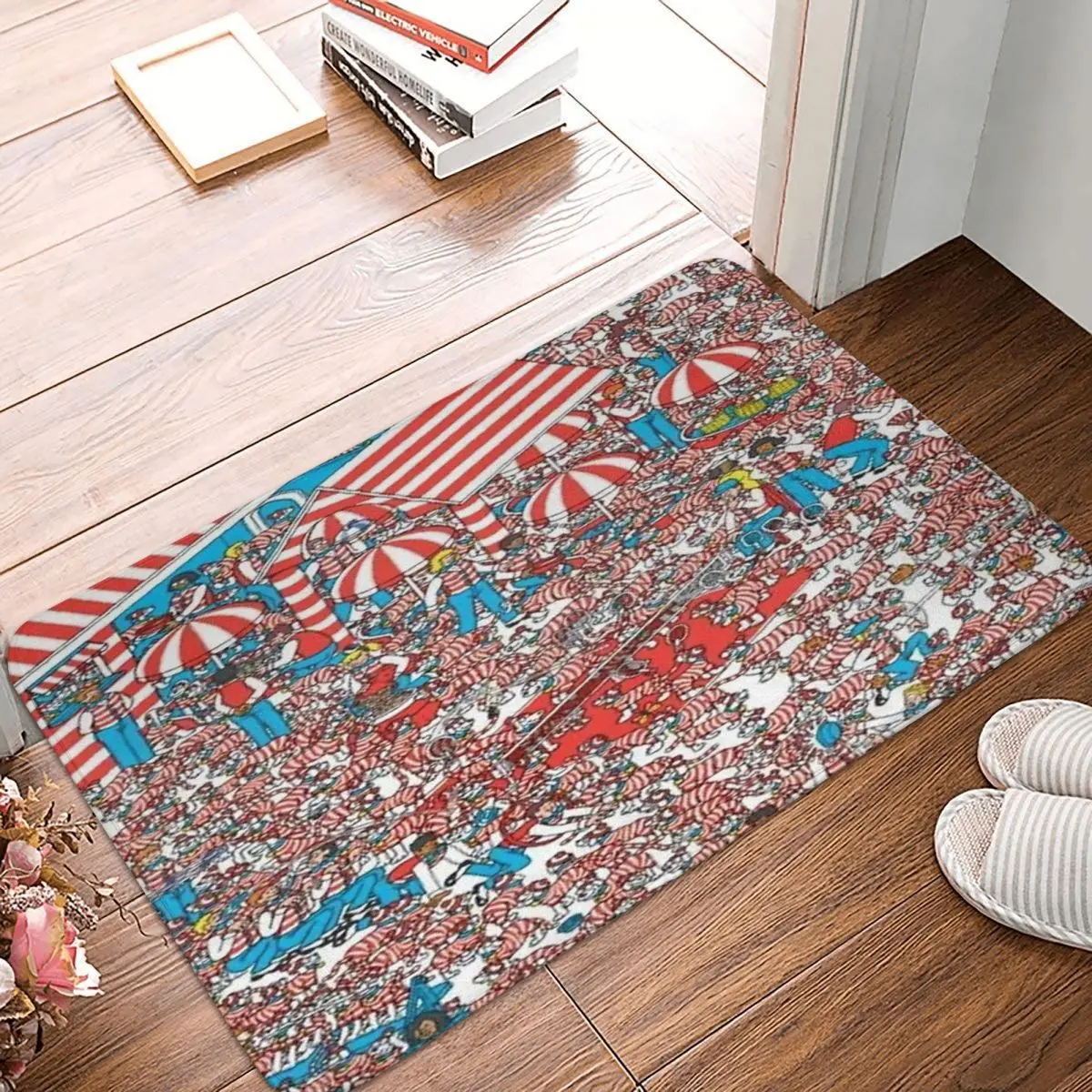 Where's Wally - Find Wally Book - Part II Non-slip Doormat Floor Mat Carpet Rug for Kitchen Entrance Home Bedroom Footpad Mats