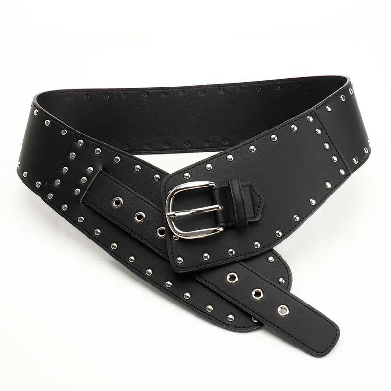 Sabuk Punk Terbaru 2025 - Ikat Pinggang Gothic untuk Wanita, Cincher Kulit Vintage, Sabuk Kuat untuk Jeans, Korset, Rok