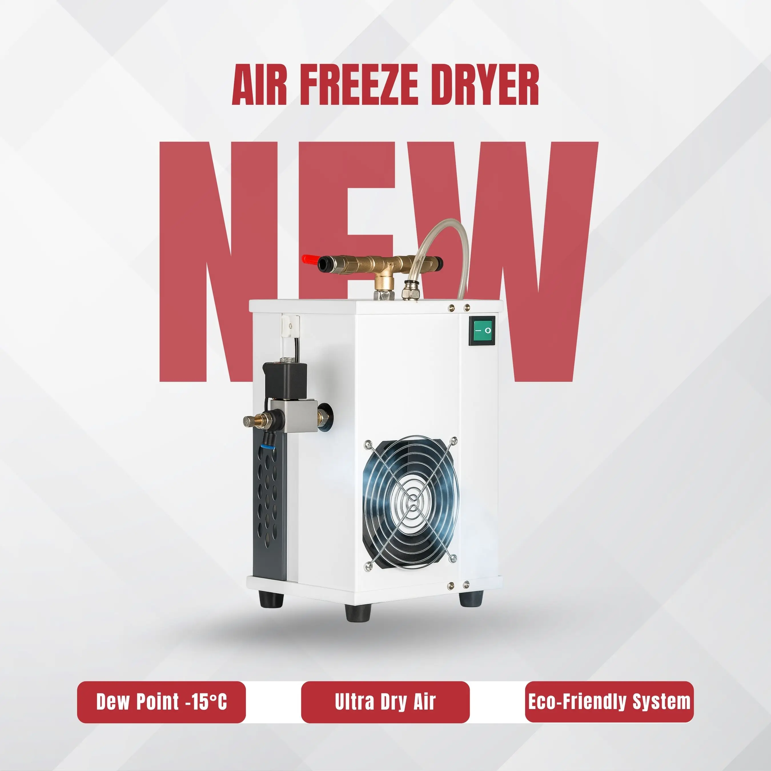 -15°C Dew Point Refrigerated Air Dryer with Stainless Steel Pump 220V for Laser Cutting and Precision Processing Systems view 2