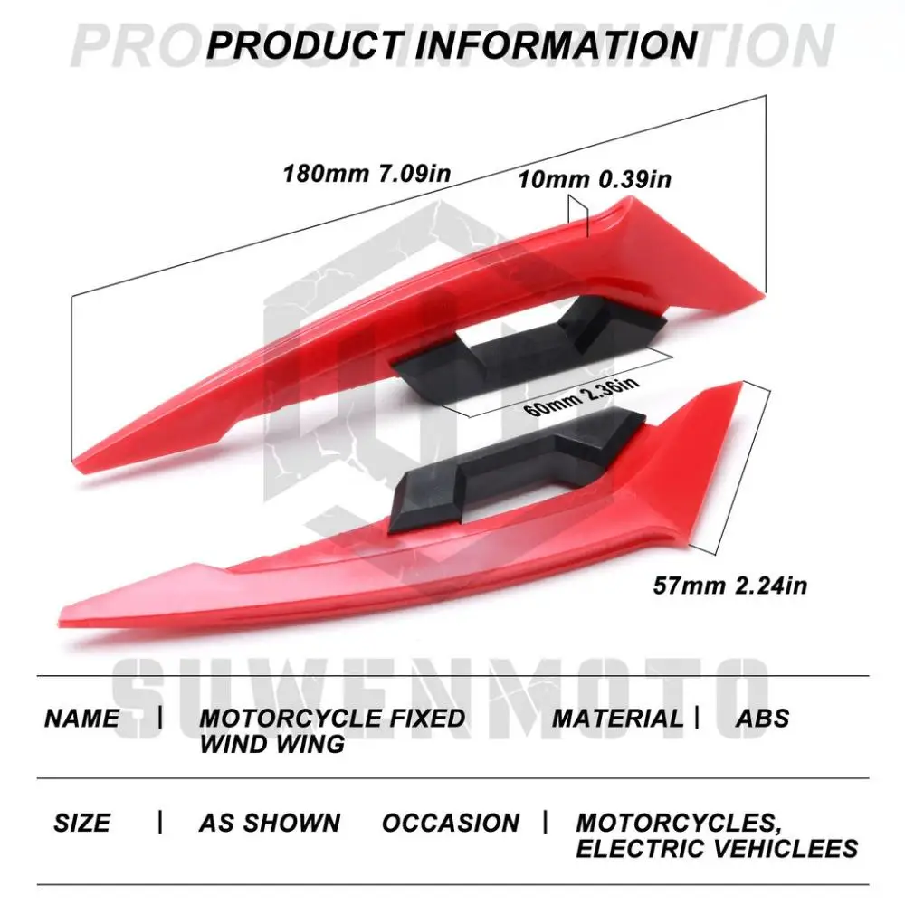 

1Pair Motorcycle Winglets Decoration Stickers Aerodynamic Wing Universal Motorbike Scooter Moto Decoration Accessories