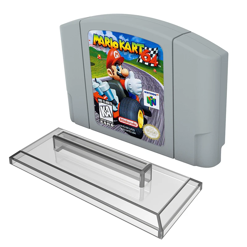 ชั้นวางการ์ดเกมใสแบบพกพาที่เข้ากันได้กับ N64ของ Nintendo ที่ใส่ตลับหมึกพลาสติกใสแบบพกพาทนทานชั้นวางของ