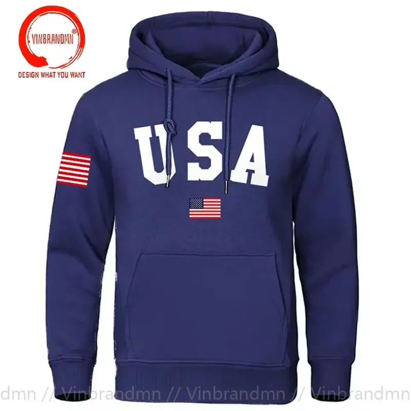 Sweat-shirt à capuche pour hommes, majuscule des États-Unis et drapeau des États-Unis, vêtements ode, chauds