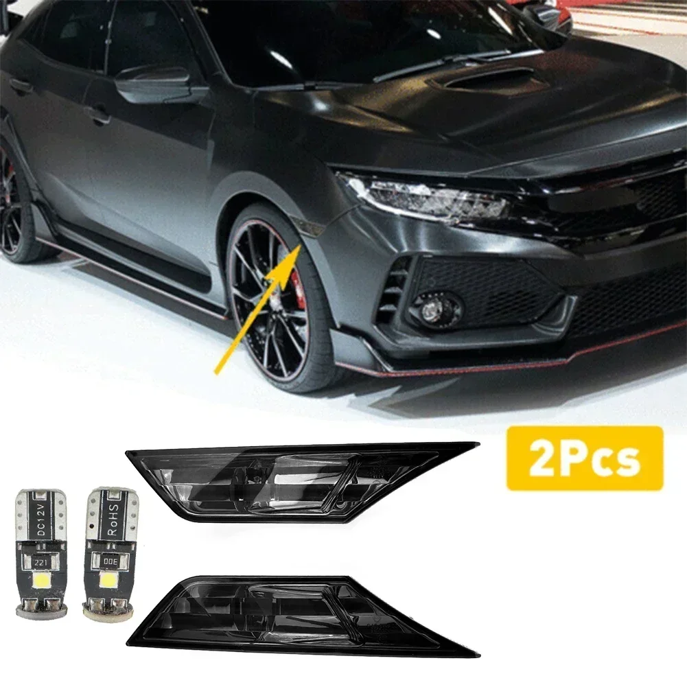 

2x Black Turn Signal Width Light Modified Black With LED Bulb For Honda Civic For Hatchback For Coupe 2016 - 2021 20.5x4.5x3.3cm