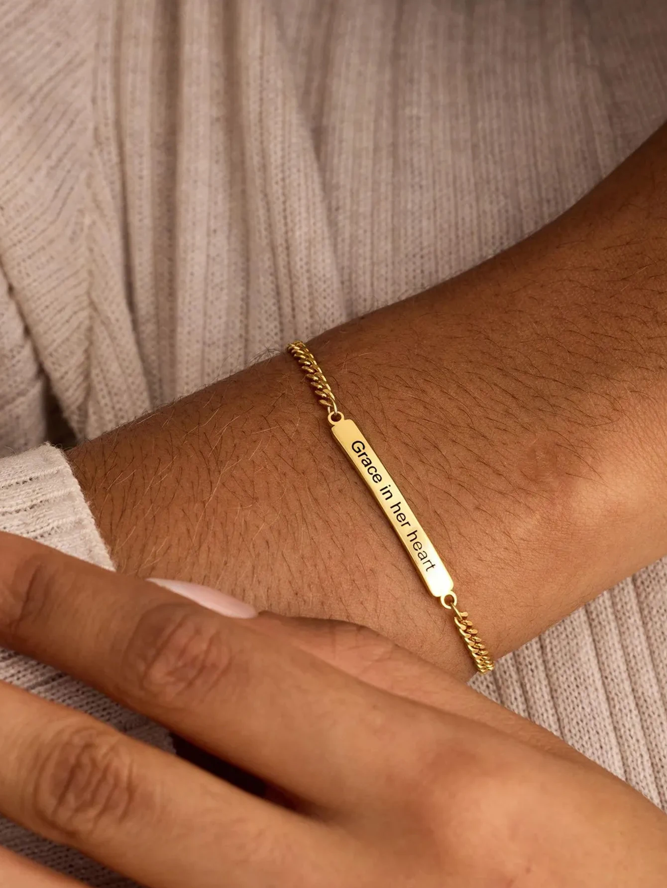 Personalized Engraved Bracelet, Simple Design