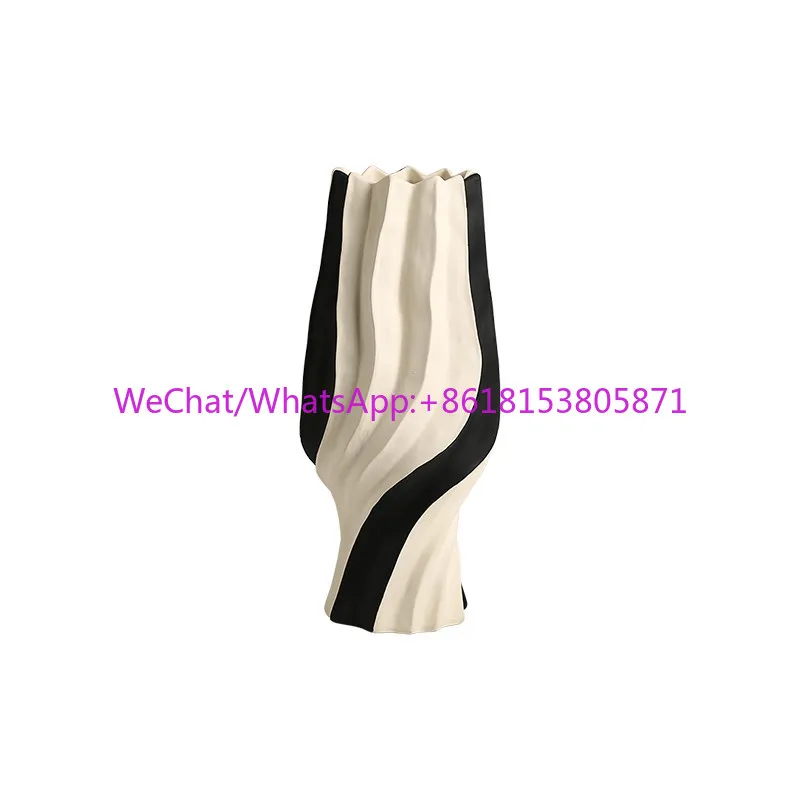Simple modern skirt ceramic vase ornament living room flower arrangement home light luxury high sense