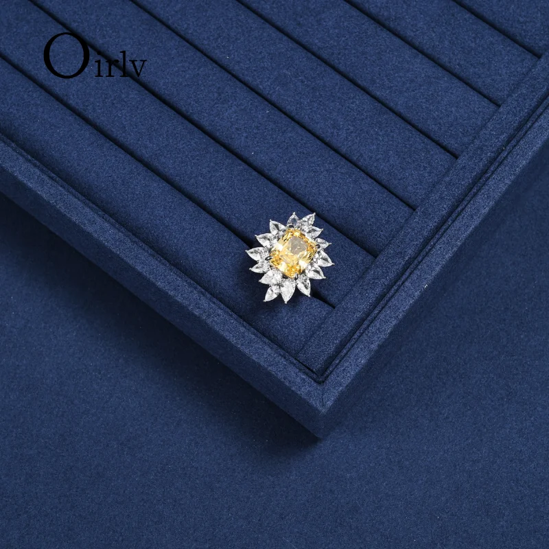 Oirlv Navy Blue Velvet Ring and Earring Storage Display Tray - Multi - Slot Organizer with Grooved Design for Jewelry Showcase