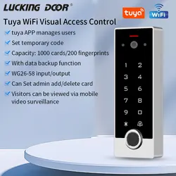 Tuya inteligente wifi 1080p câmera de vídeo porta telefone casa intercom sistema controle acesso app cartão rfid desbloquear impressão digital detecção movimento