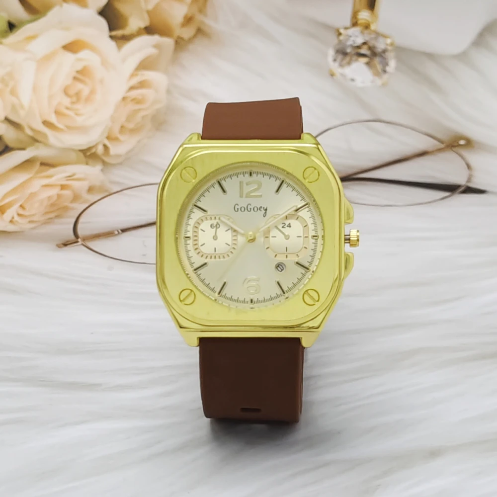 Женские роскошные часы, квадратные женские часы, модные кварцевые наручные часы, кожаный ремешок, завинчивающаяся корона, Reloj Mujer