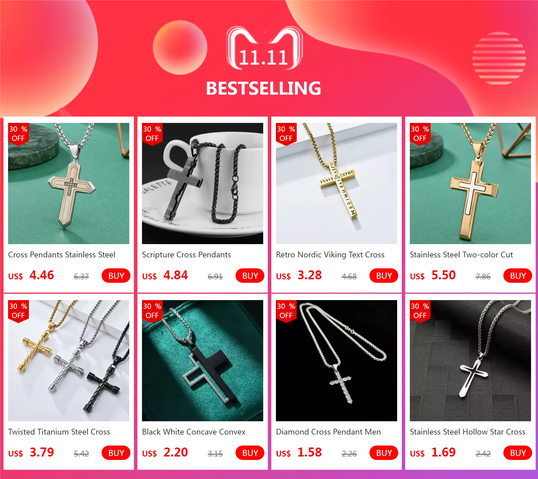 Kreuz Anhänger Edelstahl Qin Kaiser Schwert Körper Design Zwei Ton Hochwertige Halsketten Modische Schmuck Party Geschenk – Detail 1