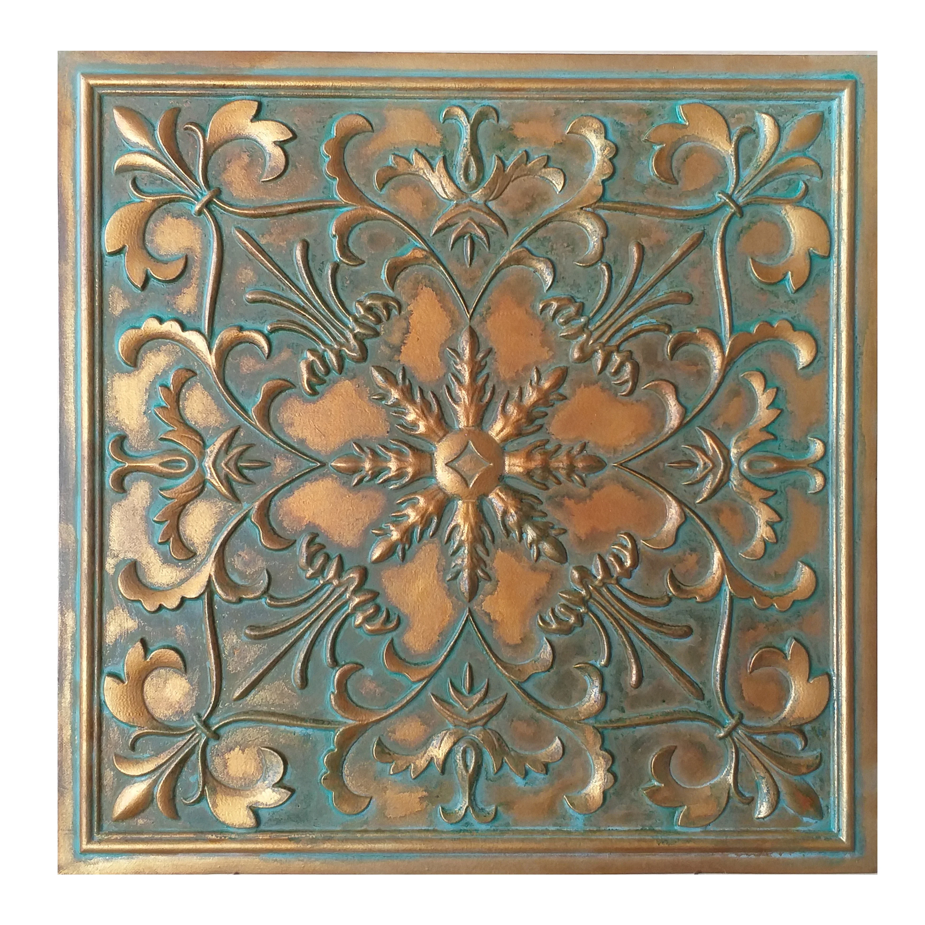 Ceiling tiles restaurant decorative well panels PL70 Vintage green gold 10pcs/lot