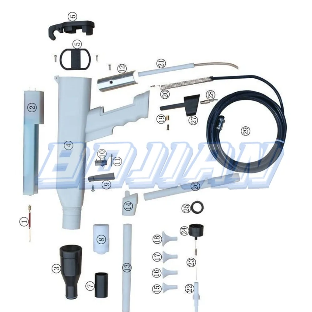 HV Cascade KCI Electrostatic Powder Spraying Gun Nozzle 6m Cable serviceable