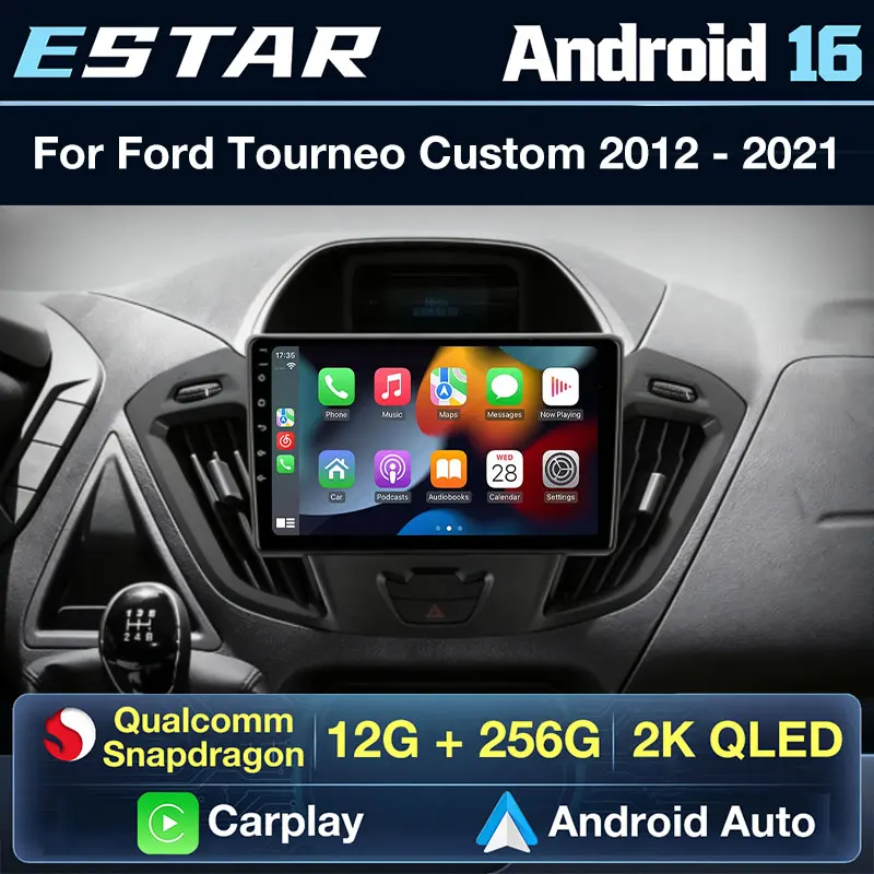 

Android 16 For Ford Tourneo Custom 1 I Transit 2012 - 2021 Car Radio GPS Carplay Multimedia Player Navi Head Unit Stereo QLED BT