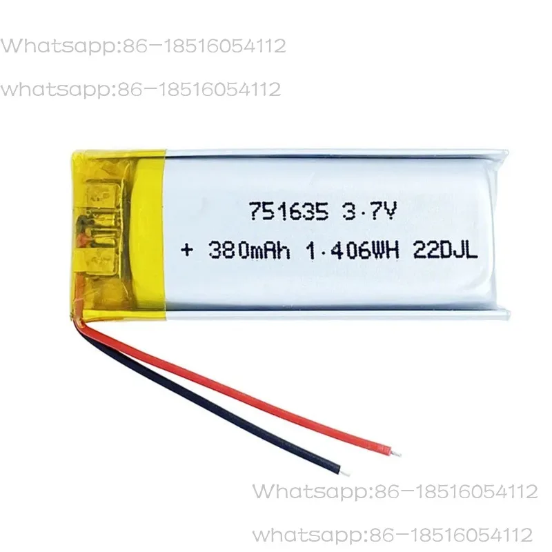 3.7V 380Mah 751535 751635 Li-Polymer Li Battery  for DVD MP3 SMART WATCH CAMERA LAPTOP TABLET MP4 MOBILE POWER