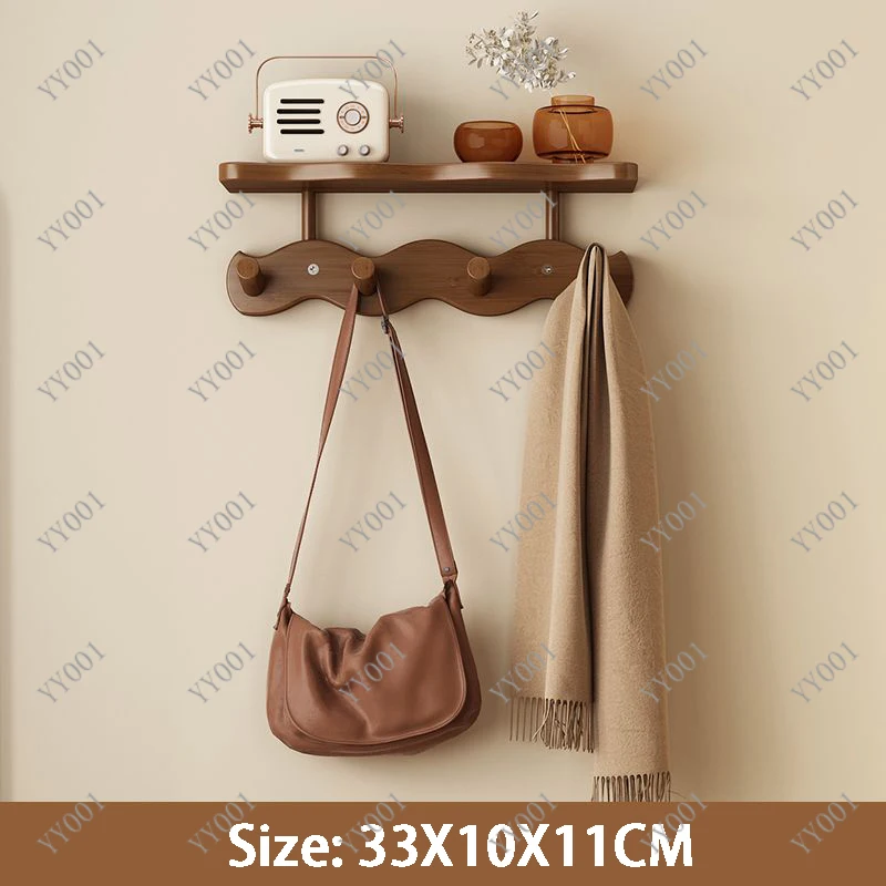 Wall Mounted Coat Rack Entrance Hall Clothes Hooks Scarf Bag Keys Organizer with Storage Rack