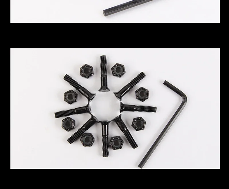 Schrauben für Skateboard-LKWs, M5 x 25/29/32/38/44/50 mm, Befestigungsschrauben, rostfrei, langlebig, Stegsägel, Muttern, Reparatur von Skateboard-LKW-Rädern – Detail 5