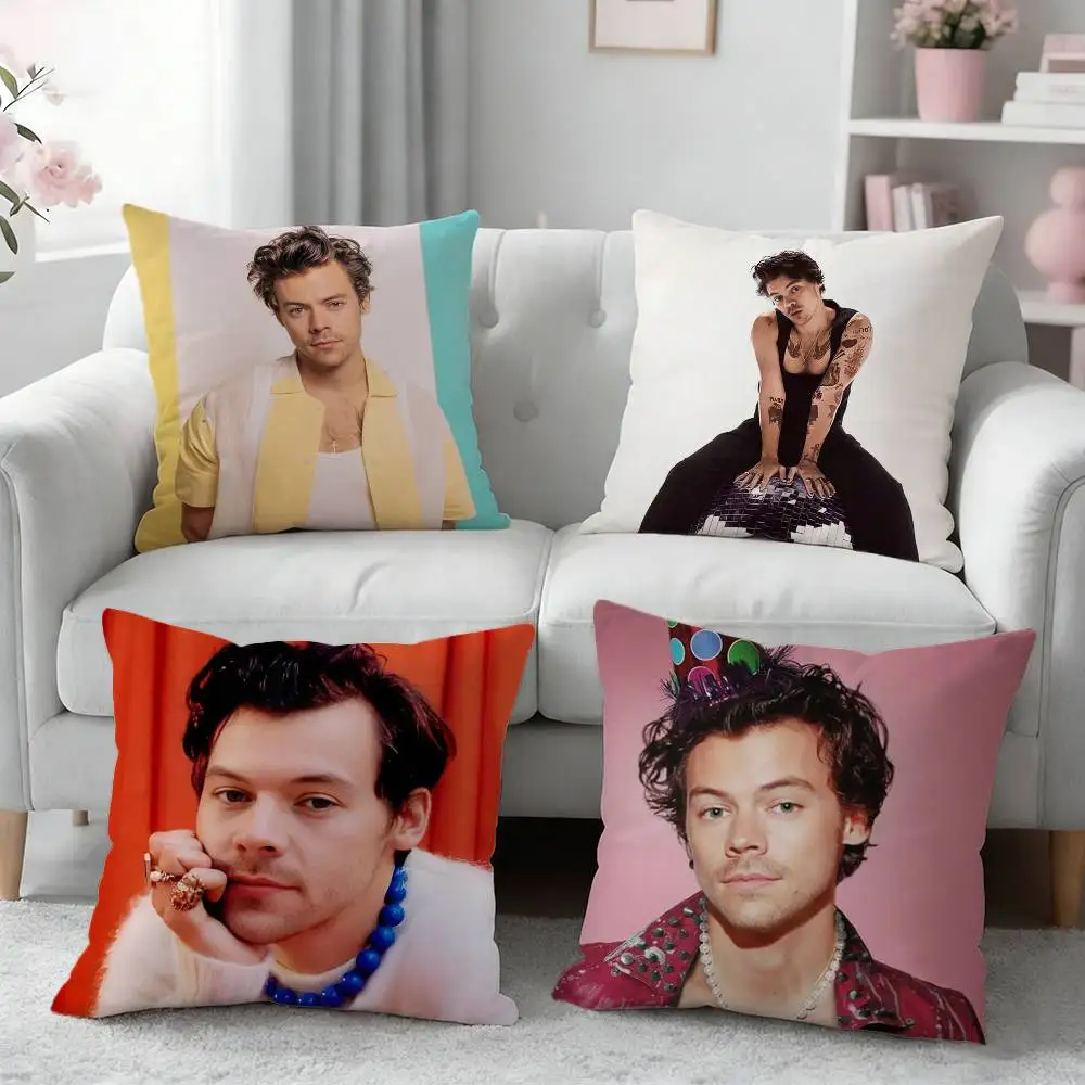 Singer H-Harry Styles Pillow Case Pattern Printed Pillowcase For Living Room Sofa Cushion Cover