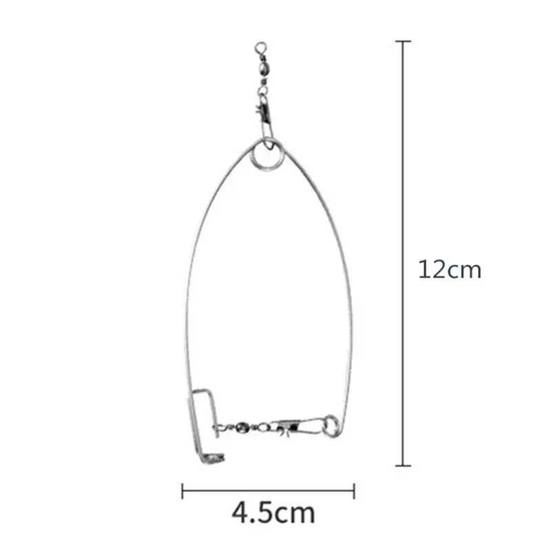 5PCS Camping Automatic Fishing Device Tackle Artifact Stainless Steel Spring Ejection Hook Universal Fishing Utensil