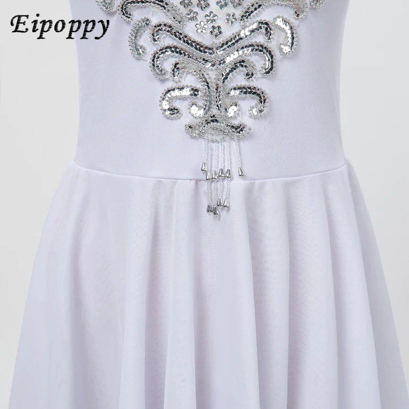 Vestido blanco de baile clásico para jóvenes, falda de Ballet elegante, ropa de actuación de baile contemporáneo