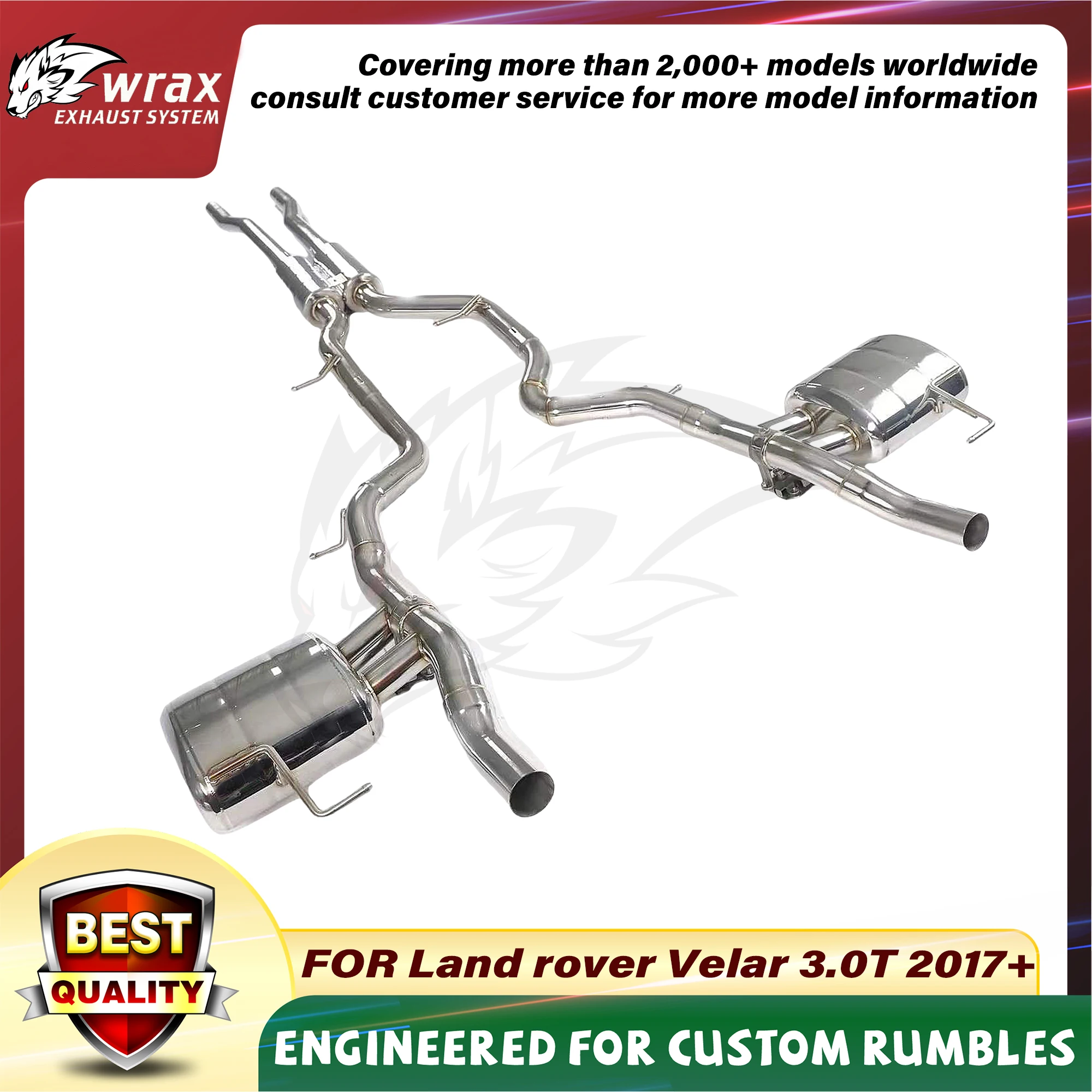 

WRAX SS Catback Exhaust for Land rover Velar 3.0T 2017+ Wireless Remote Valve Switchable Sound
