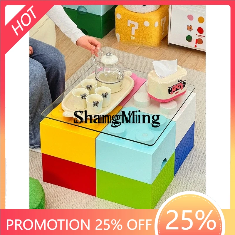 

SM block dopamine stackable small coffee table splicing next to living room decorative storage box sofa side cabinet