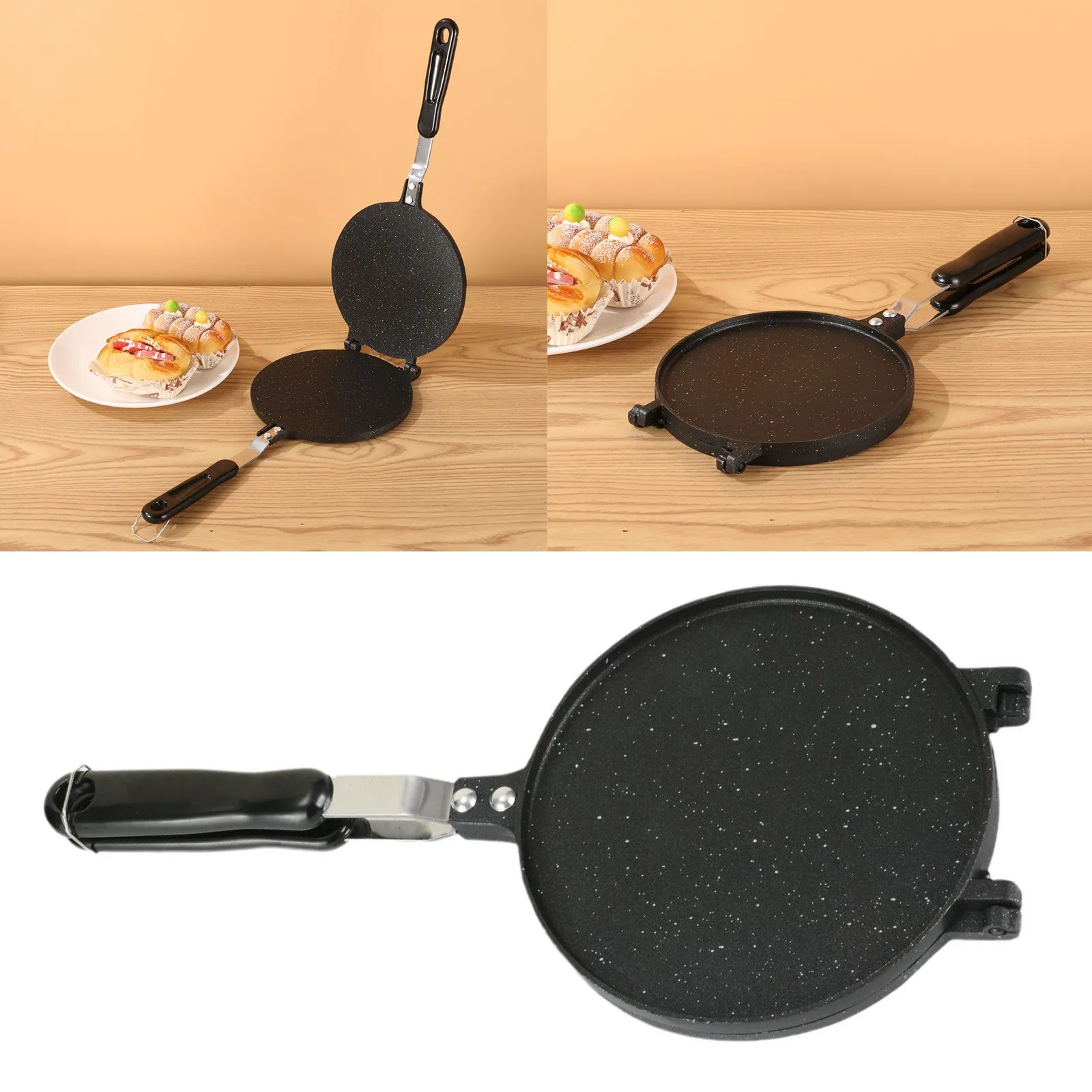 

Tortilla Pan Non Stick Flour Tortilla With Bakelite Handle Heavy Duty Aluminum Tortilla Dough Pan Bake Ware for Air Fryer