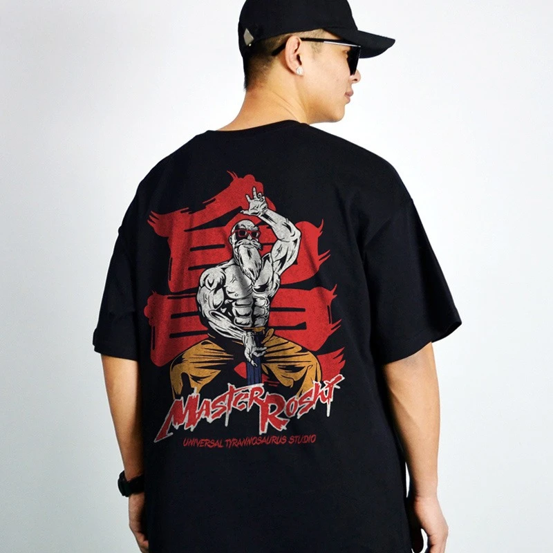 

Футболка с короткими рукавами Dragon Ball Turtle Immortal, мужская и женская летняя свободная хлопковая футболка с круглым вырезом, повседневная хлопковая футболка с круглым вырезом