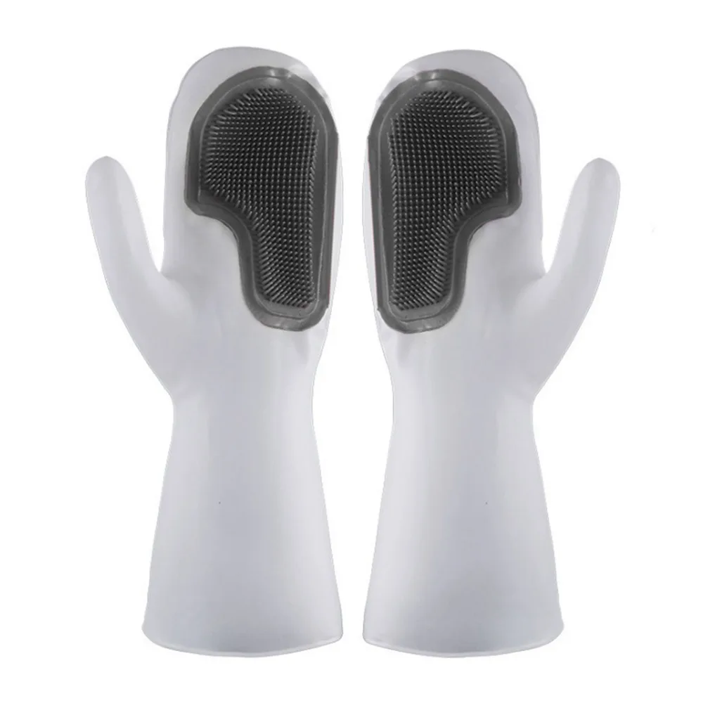 1 Pair Durable Waterproof Dishwashing Gloves Insulated Lining Non-Slip Cleaning Scrubbing Gloves Kitchen Cleaning Gloves Kitchen