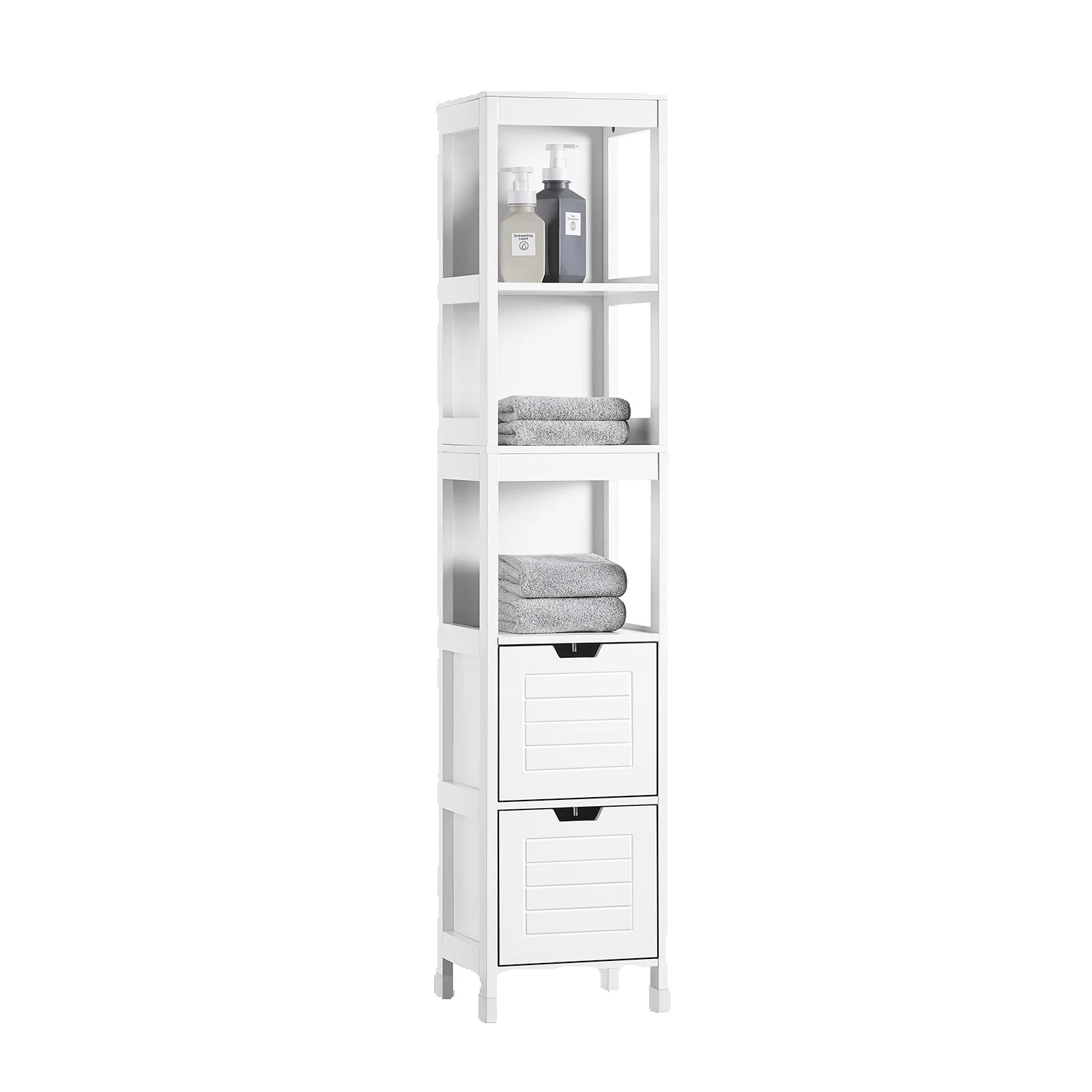 SoBuy FRG126 Hochschrank für Bad Badmöbel Badezimmer Badregal mit Fußpolster BHT ca.: 30x144x30cm