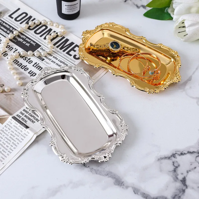 

Metal Relief Plate, Small Dish, Vintage Incense Burner, Silver Tableware Tray, Jewelry Storage Tray, Dessert Cake Plate